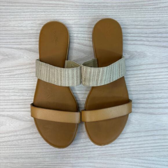 Universal Thread Slide Sandals Women’s US 10 Tan Open Toe Flat Slip On Comfort - Picture 8 of 10